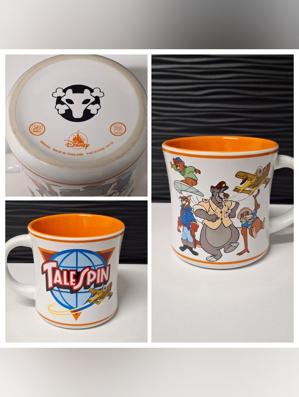 DISNEY Afternoon TaleSpin Tale Spin Mug Cup Baloo King Louie Kit Don Karnage